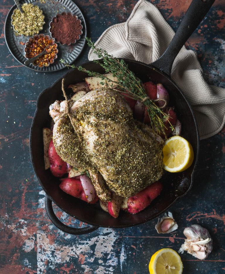 Zaatar Roasted Chicken Over Sumac Potatoes Salt And Serenity 1360