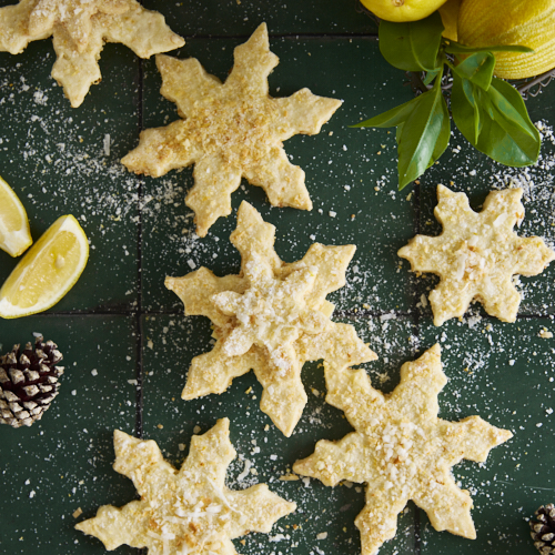 Coconut Lemon Shortbread Snowflakes