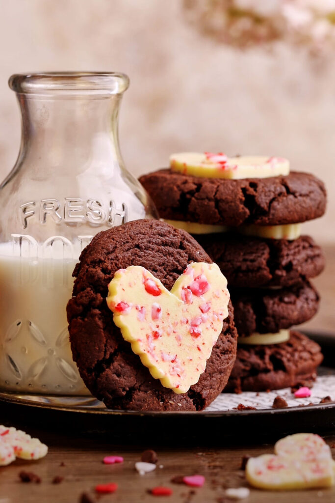 Peppermint Bark Brownie Cookies
